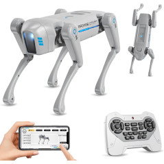 Chien Robot Intelligent pour Enfants, Jouet STEM Interactif avec Voix, Télécommande, Programmation App, 30+ Actions