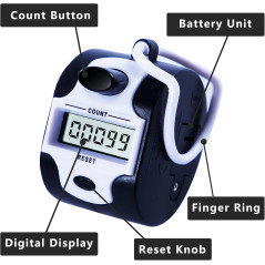 Handy Manual Digital Clicker Counter - 5-Digit Mechanical Tally Tool
