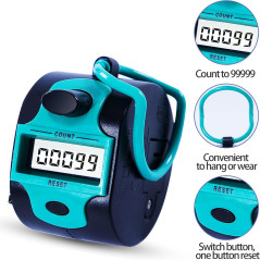 Handheld Manual Digital Clicker Tally Counter, 5-Digit Mechanical Palm Counter for Stitch, People, Golf, Lap