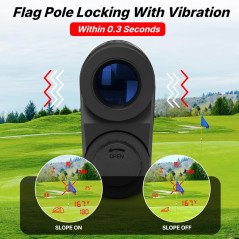 WOSPORTS Télémètre Golf OLED 1200Y 7X Magnification Slope