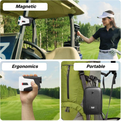 WOSPORTS Red OLED Golf Rangefinder 1200Y, 7X Magnification, Slope