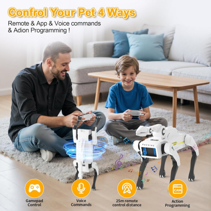 Interactive Robot Dog with Claw – STEM Pet, Voice & Remote Control, 30+ Actions, Durable for Kids 6+ Interactive Robot Dog with Claw – STEM Pet, Voice & Remote Control, 30+ Actions, Durable for Kids 6+
