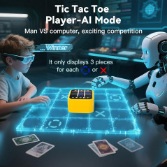 Jeu Tic Tac Toe Rechargeable avec 5 Jeux Mémoire - Portable