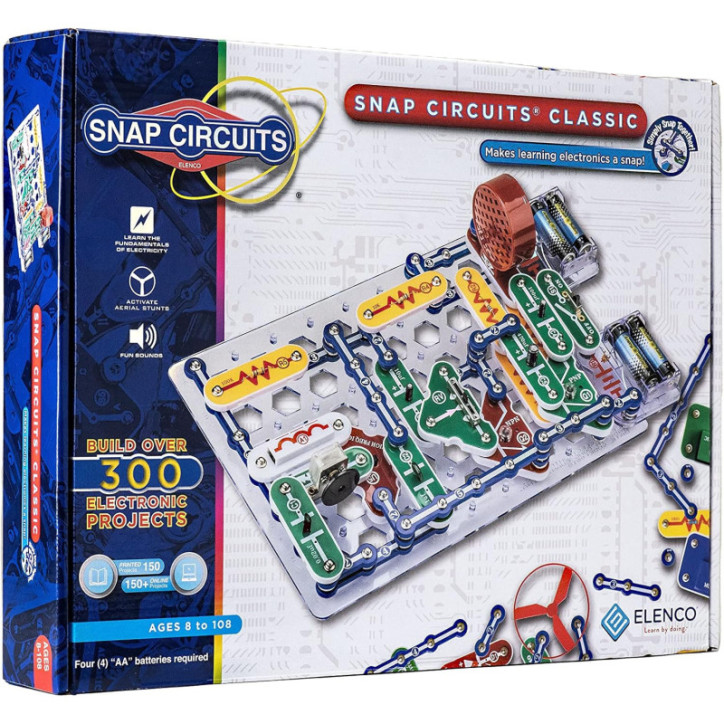 Snap Circuits Classic SC-300 Kit Électronique – 300+ Projets, Manuel Couleur, Jouet Éducatif STEM 8+ Snap Circuits Classic SC-300 Kit Électronique – 300+ Projets, Manuel Couleur, Jouet Éducatif STEM 8+