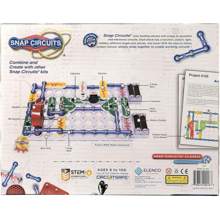 Snap Circuits Classic SC-300 Kit Électronique – 300+ Projets, Manuel Couleur, Jouet Éducatif STEM 8+