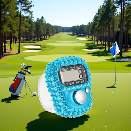 Jowxsx Blue Electronic Finger Tally Counter, Portable Digital Resettable Mini Lap Counter for Golf & Knitting