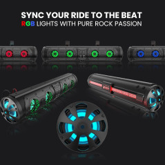 28 Waterproof Golf Cart Sound Bar Bluetooth, RGB Lighting, 8 Speaker HiFi 2.1HD Amplified w/ T Bracket
