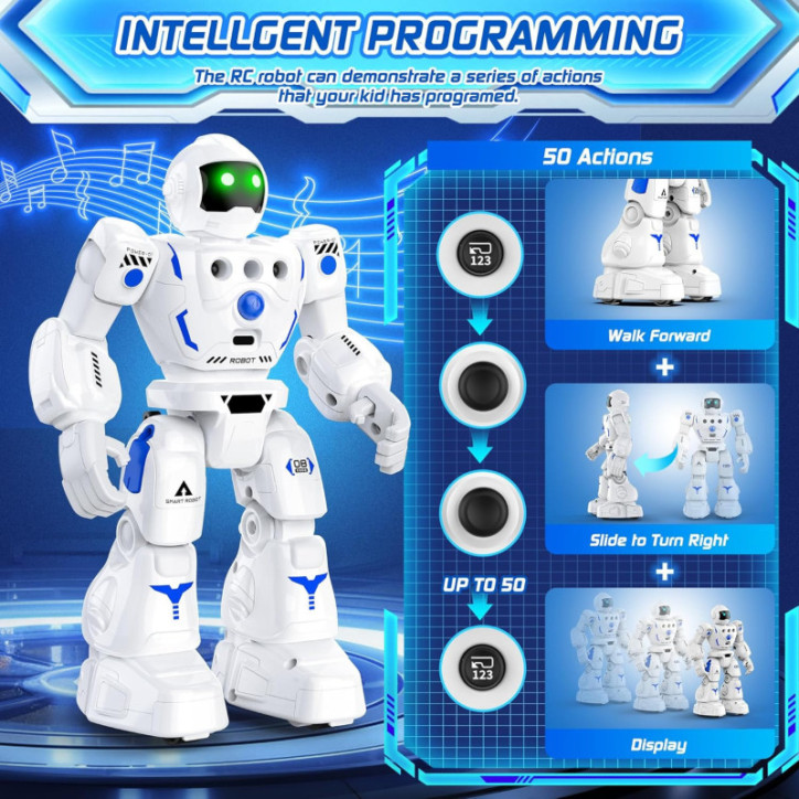 Programmable Remote Control Robot Toy for Kids 3-12 – Walking, Sliding, Singing, Dancing & Gesture Control Programmable Remote Control Robot Toy for Kids 3-12 – Walking, Sliding, Singing, Dancing & Gesture Control