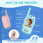 Talkie Vidéo Enfants 2 Pack Rechargeable, Jeux Intérieurs/Extérieurs, Camping, Randonnée (Bleu/Rose) Talkie Vidéo Enfants 2 Pack Rechargeable, Jeux Intérieurs/Extérieurs, Camping, Randonnée (Bleu/Rose)