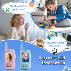 Rechargeable Video Walkie Talkies for Kids 3-12 - 2 Pack Blue/Pink