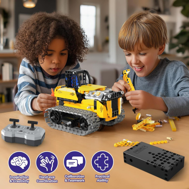 Kit Robot STEM 5 en 1, 452 pièces, contrôle app & télécommande, jouet d'ingénierie pour enfants 6-14 ans Kit Robot STEM 5 en 1, 452 pièces, contrôle app & télécommande, jouet d'ingénierie pour enfants 6-14 ans