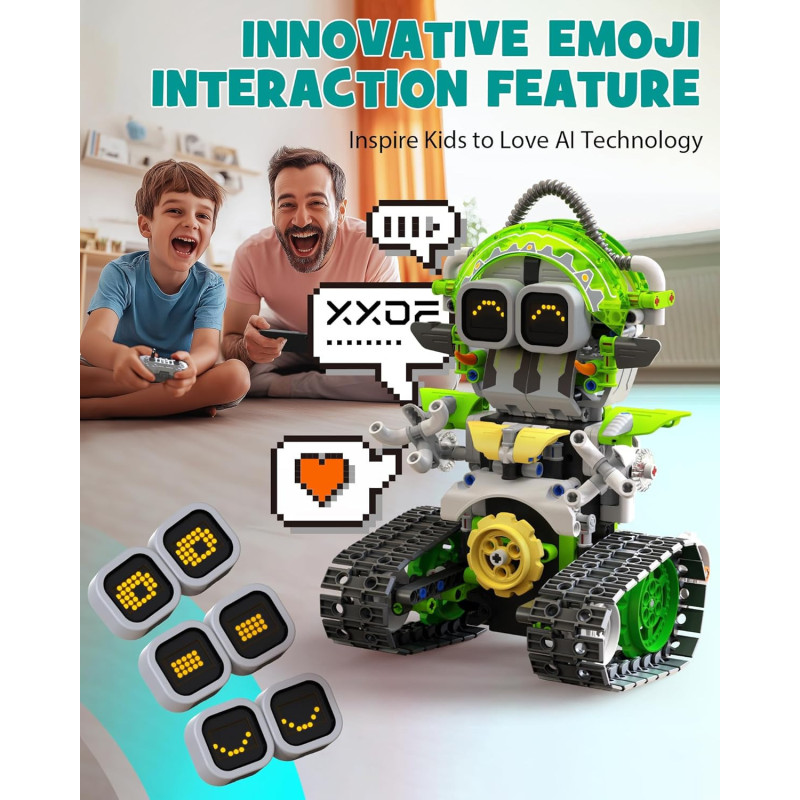 5in1 STEM AI Robot Building Set 478Pcs with APP & Remote Control for Kids