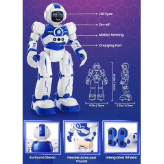 Programmable Remote Control Smart Walking & Dancing Robot Toy with Gesture & Sensing for Kids Ages 4-10