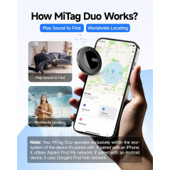 MiTag Duo Bluetooth Tracker 4-Pack – Smart Waterproof Key & Luggage Finder