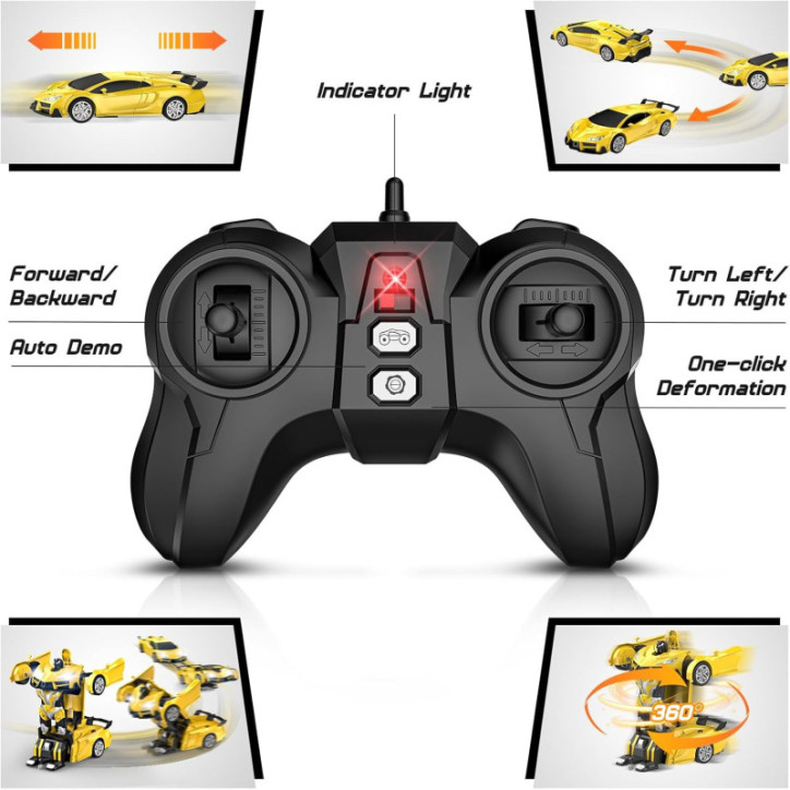 Voiture Télécommandée Transformable 1:16, Rotation 360°, Lumières LED, Cadeau Enfant 3-8 Ans Voiture Télécommandée Transformable 1:16, Rotation 360°, Lumières LED, Cadeau Enfant 3-8 Ans