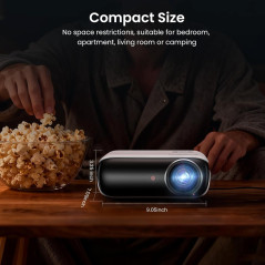HAPPRUN 1080P Bluetooth Projector - Portable Full HD Outdoor Movie Player