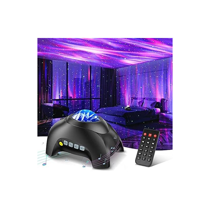 Projecteur Auroral Northern Galaxy LED 33 Effets, Haut-parleur Bluetooth, Télécommande, Sons Blancs Projecteur Auroral Northern Galaxy LED 33 Effets, Haut-parleur Bluetooth, Télécommande, Sons Blancs