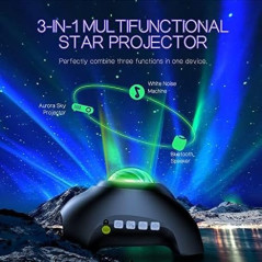 Projecteur Aurora Northern Galaxy LED avec Bluetooth & Télécommande