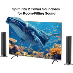 Barre de son Bluetooth 2 en 1 TV/PC/Gaming avec ARC & AUX