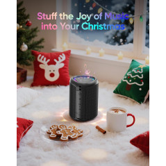 Portable Bluetooth Speaker with Lights, IPX5 Waterproof, BT 5.3, TWS Pairing, All-Day Playtime, White Elephant Gift