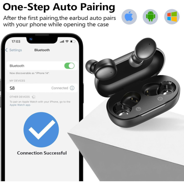 Kurdene Écouteurs Sans Fil Bluetooth 5.3, Léger, Son Profond, Micro Intégré, Parfaits Pour Sport Kurdene Écouteurs Sans Fil Bluetooth 5.3, Léger, Son Profond, Micro Intégré, Parfaits Pour Sport