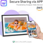 10.1 Digital Photo Frame 32GB, 1280x800 IPS Touchscreen, Share Photos/Videos & Send Wishes via Free App