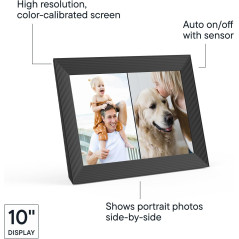 Cadre Photo Numérique Aura Carver HD 10.1” WiFi - Stockage Illimité