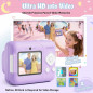 Kids 1080P Instant Print Camera with 32GB SD Card & Printing Paper - Portable Purple Gift for Ages 4-10