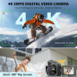 2024 4K Digital Camera 48MP Vlogging with Autofocus, 16X Zoom, 3 Flip Screen, Dual Batteries & SD Card, Black