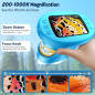 1000X Handheld Digital Microscope for Kids with 2.4 4K Screen, 12 Slides, Portable Educational Toy (Blue) 1000X Handheld Digital Microscope for Kids with 2.4 4K Screen, 12 Slides, Portable Educational Toy (Blue)