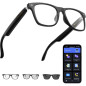Lunettes Intelligentes AI avec ChatGPT, Traduction 164 Langues, Bluetooth, Verres Photochromiques, Musique & Appels mains-li Lunettes Intelligentes AI avec ChatGPT, Traduction 164 Langues, Bluetooth, Verres Photochromiques, Musique & Appels mains-li