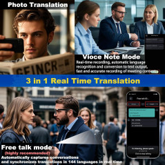 Lunettes IA avec Chat GPT Bluetooth - 164 Langues & Audio