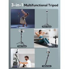 USKEYVISION Auto Face Tracking 360° Rotation Phone Tripod with Fill Light & Remote for iPhone (UTK-02)