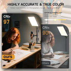 Kit Lumière Vidéo LED 2-Pack NiceVeedi Dimmable avec Trépied