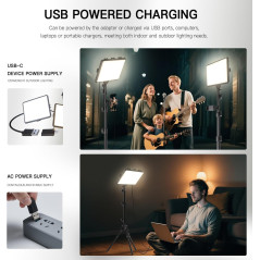 2-Pack NiceVeedi LED Video Light Kit, Dimmable 2800-6500K with Tripod
