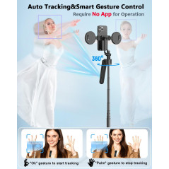 Kit Vlogging iPhone/Android avec Trépied 63, Suivi Automatique, Micro Sans Fil & Télécommande