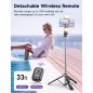 Trépied Selfie 53'' avec Lumière, Télécommande, Clips Tout-en-1, Compatible iPhone & Android Trépied Selfie 53'' avec Lumière, Télécommande, Clips Tout-en-1, Compatible iPhone & Android