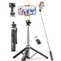Trépied Selfie 53'' avec Lumière, Télécommande, Clips Tout-en-1, Compatible iPhone & Android Trépied Selfie 53'' avec Lumière, Télécommande, Clips Tout-en-1, Compatible iPhone & Android