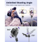 Trépied Selfie 53'' avec Lumière, Télécommande, Clips Tout-en-1, Compatible iPhone & Android Trépied Selfie 53'' avec Lumière, Télécommande, Clips Tout-en-1, Compatible iPhone & Android