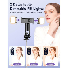 53 Selfie Stick Tripod with Light & Remote | Portable Phone Stand