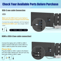 KEFEYA 14 Laptop Screen Extender FHD IPS Portable Dual Monitor USB-C/HDMI