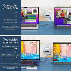 Écran Portable 15,6 Full HD USB-C HDMI pour Jeu & Travail