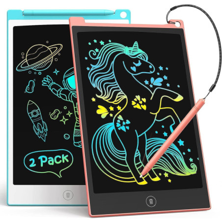 Tablette d'Écriture TECJOE 8,5 Colorée pour Enfants, Cadeau Anniversaire et Noël, Jeux de Voyage
