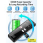64GB Digital Voice Recorder with Playback, 4552H Audio, 3072Kbps HD Dual MIC, A-B Repeat, MP3 Player, TF Card Included 64GB Digital Voice Recorder with Playback, 4552H Audio, 3072Kbps HD Dual MIC, A-B Repeat, MP3 Player, TF Card Included