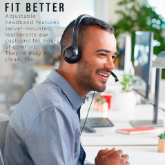 Logitech H390 USB Wired Headphones with Noise-Cancelling Mic - Black