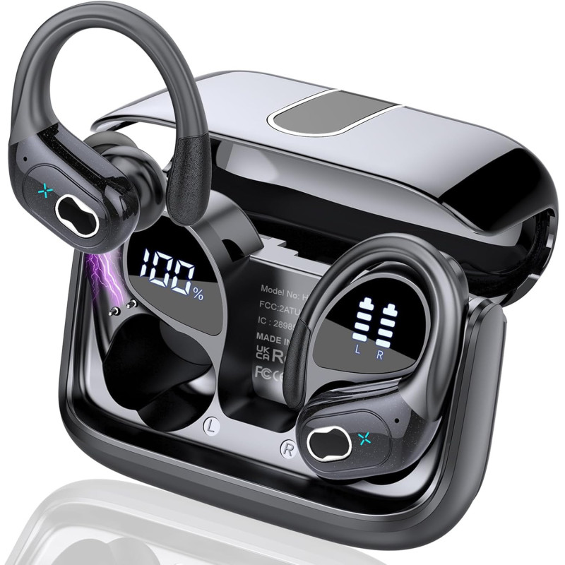 Écouteurs Bluetooth 5.4 Sport 75h, IPX7, Micro Anti-Bruit