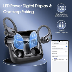 Écouteurs Bluetooth 5.4 Sport 75h, IPX7, Micro Anti-Bruit