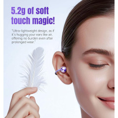 Écouteurs King Lucky Bluetooth 6.0 Sans Fil, IPX5, 50H, Violet
