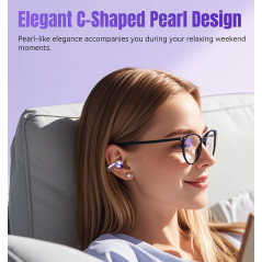 Écouteurs King Lucky Bluetooth 6.0 Sans Fil, IPX5, 50H, Violet
