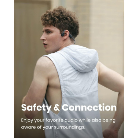 SHOKZ OpenMove Écouteurs Sport Bluetooth à Conduction Osseuse Sans Fil, Résistants à la Transpiration, Gris